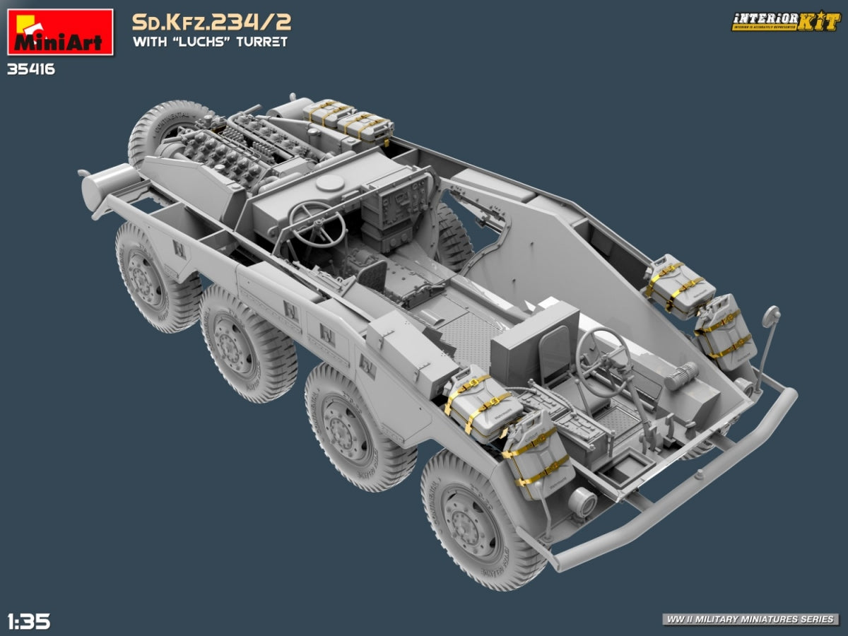 MiniArt 35416 Sd.Kfz.234/2 AVEC TOURELLE LUCHS. KIT INTÉRIEUR 1/35 – Bild 14