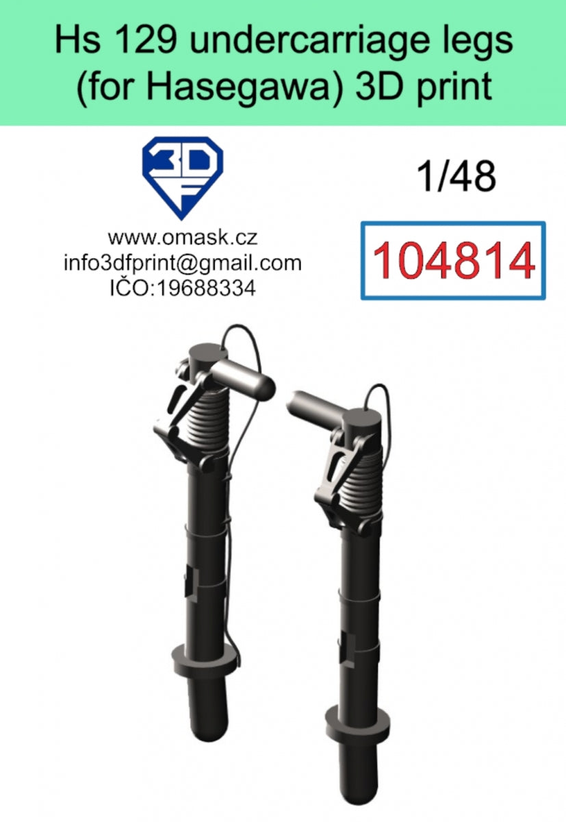Jambes de train d'atterrissage Omask 104814 Hs 129 (pour Hasegawa/Hobby 2000) Impression 3D 1/48 