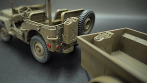 Fine Molds 82002 U.S. Army 1/4-ton 4x4 Truck w/ Trailer 1/20