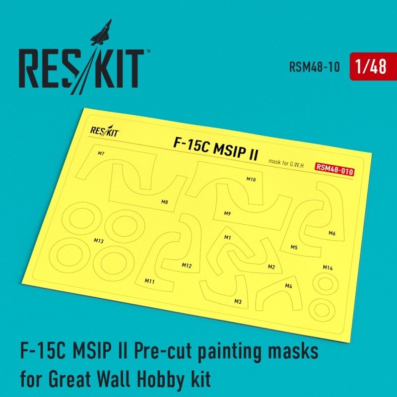 RESKIT RSM48-0010 F-15 MSIP II Masques de peinture prédécoupés pour kit Great Wall Hobby (L4817) au 1/48