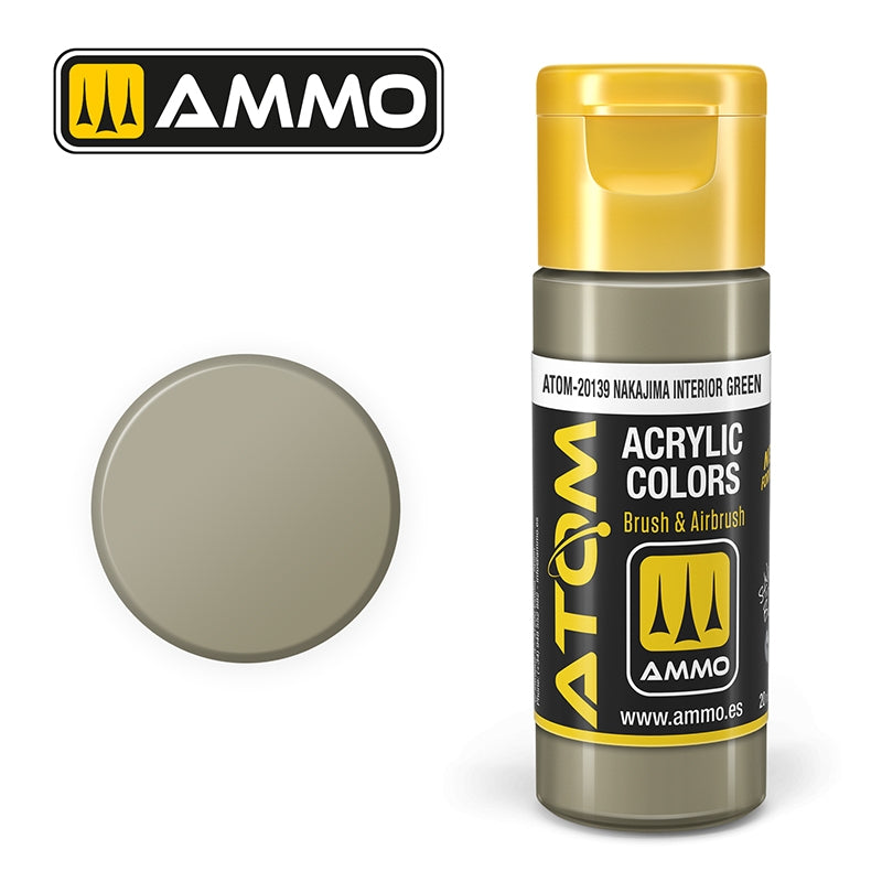 AMMO de Mig Jimenez 20139 ATOM COLOR Nakajima Vert Intérieur 20ml