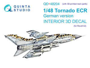 Quinta Studio QD+48204 Tornado ECR Allemand Intérieur imprimé en 3D et coloré sur papier décalcomanie (Revell) (avec pièces en résine imprimées en 3D) 1/48