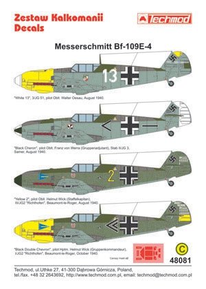 Techmod 48081 - Messerschmitt Bf 109E-4 1/48 – imagen 2