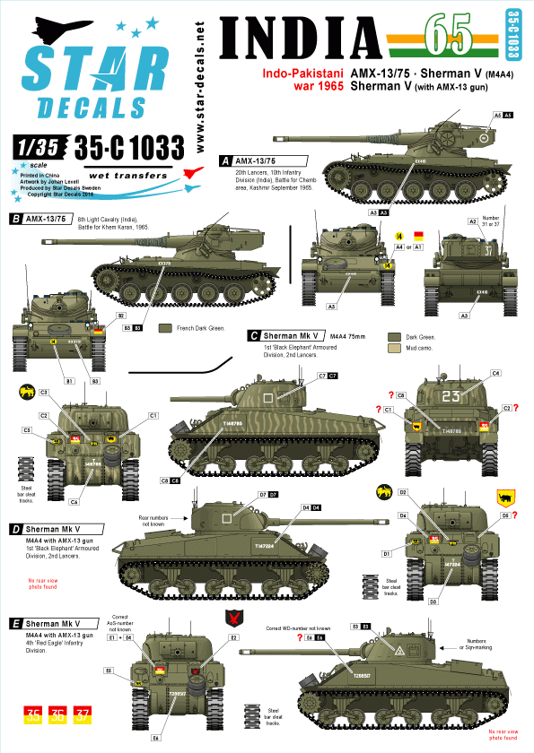 Star Decals 35-C1033 Inde 1965 1/35