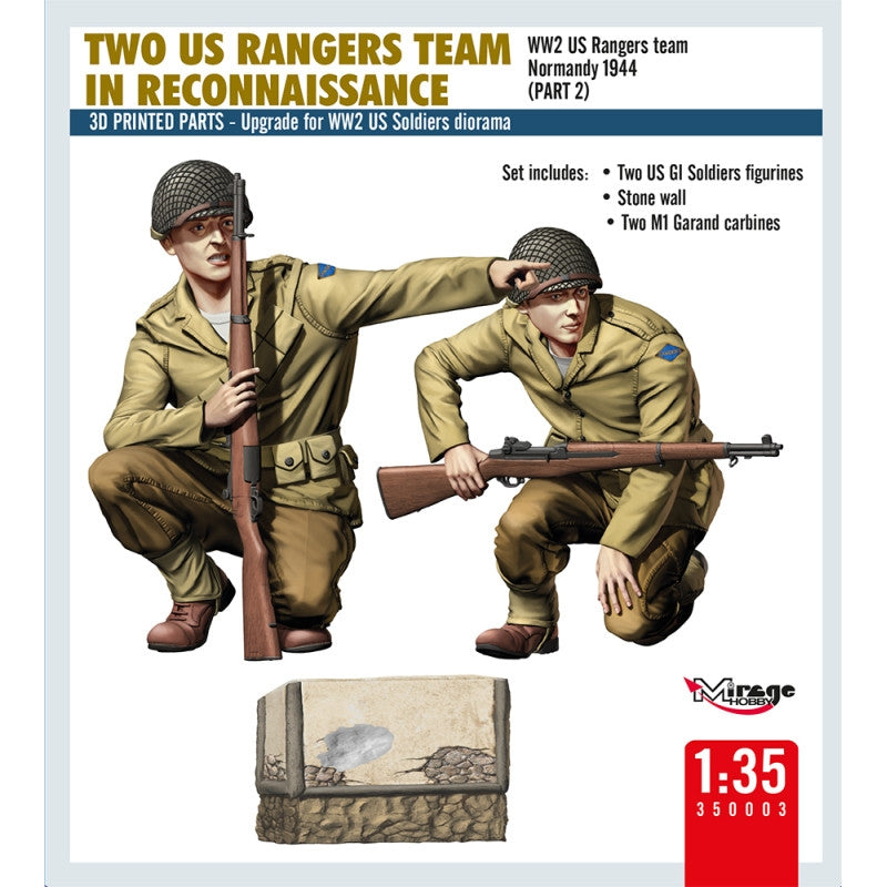 Mirage Hobby 350003 Deux Rangers américains en reconnaissance - Seconde Guerre mondiale, Normandie 1944 (Partie 2) 1/35