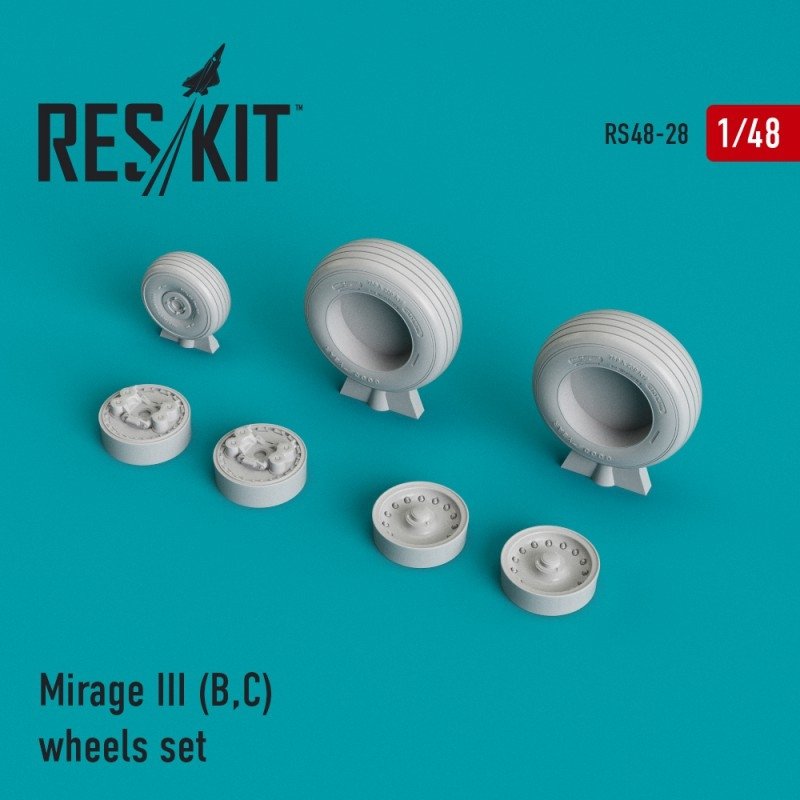 RESKIT RS48-0028 Jeu de roues Mirage III (B,C) 1/48