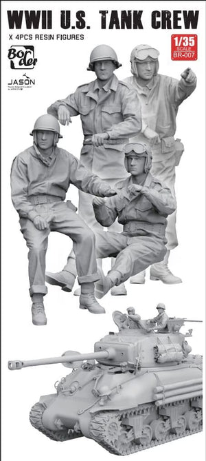 Border Model BR-007 Équipage de char américain de la Seconde Guerre mondiale (4 figurines en résine) 1/35