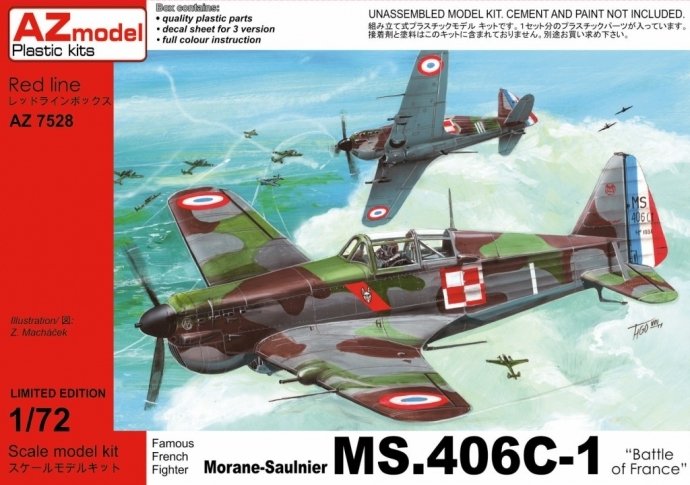 AZmodel AZ7528 Morane-Saulnier MS.406C-1 &amp;quot;Bataille de France&amp;quot; 1/72