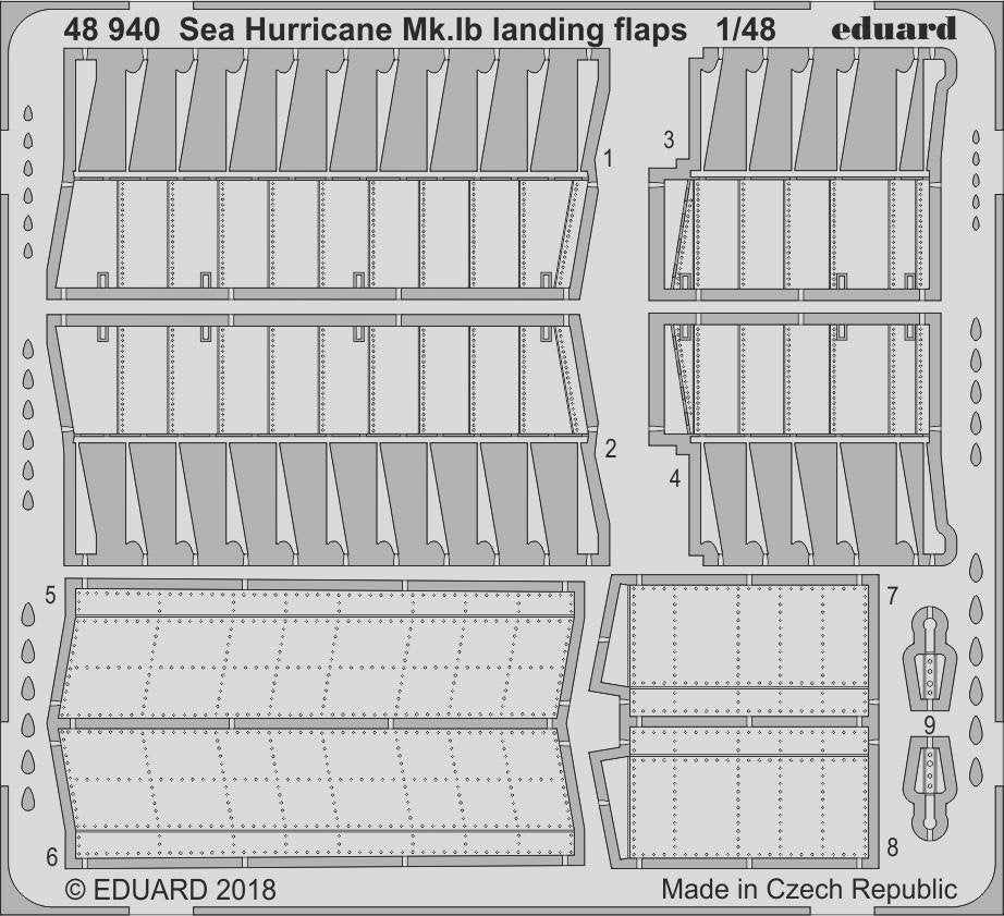 Volets d&amp;#39;atterrissage Eduard 48940 Sea Hurricane Mk. Ib AIRFIX 1/48