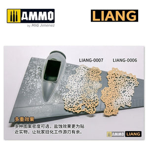 Liang 0007 Pochoirs pour aérographe Effets de vieillissement salin (Intensif) – image 5