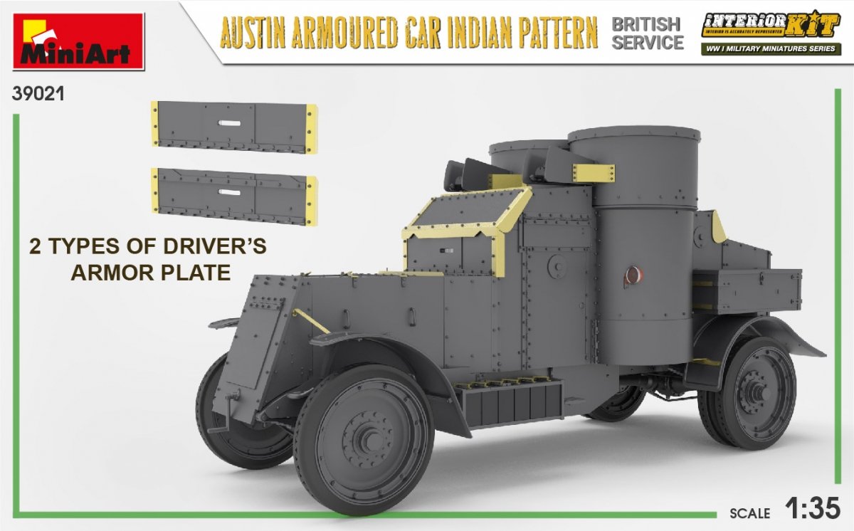 Miniart 39021 Voiture blindée Austin, modèle indien. Service britannique. Maquette intérieure 1/35 – Bild 5