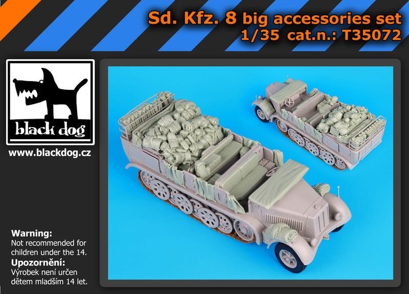 Ensemble d&amp;#39;accessoires complet Black Dog T35072 Sd.Kfz 8 au 1/35