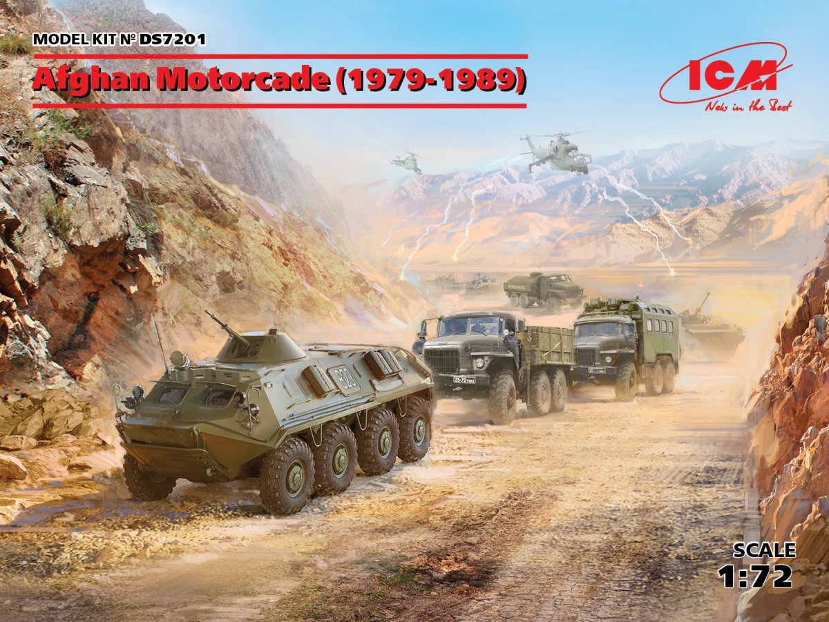 ICM DS7201 Cortège motorisé afghan (1979-1989) (URAL-375D, URAL-375A, ATZ-5-375, BTR-60PB) 1/72
