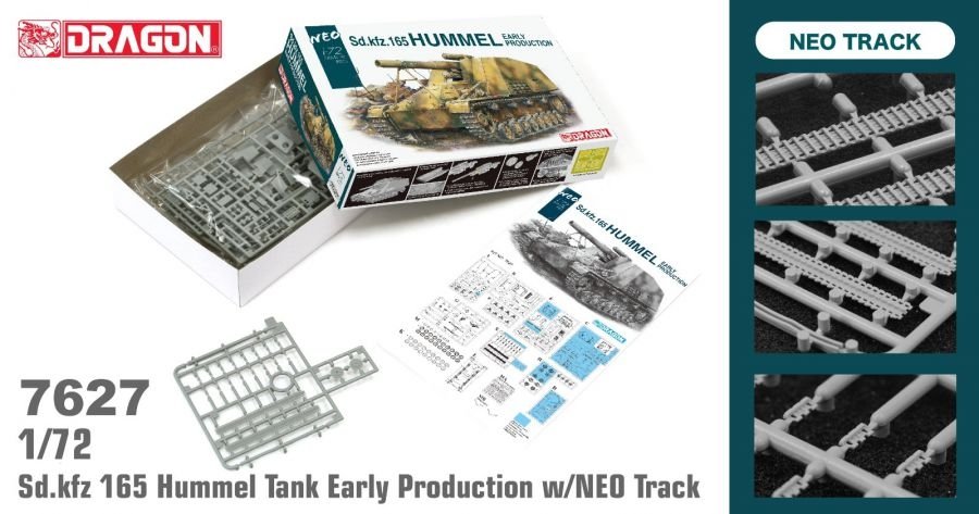 Dragon 7627 Sd.Kfz. 165 Char Hummel, première production avec chenilles NEO, échelle 1/72 – immagine 2