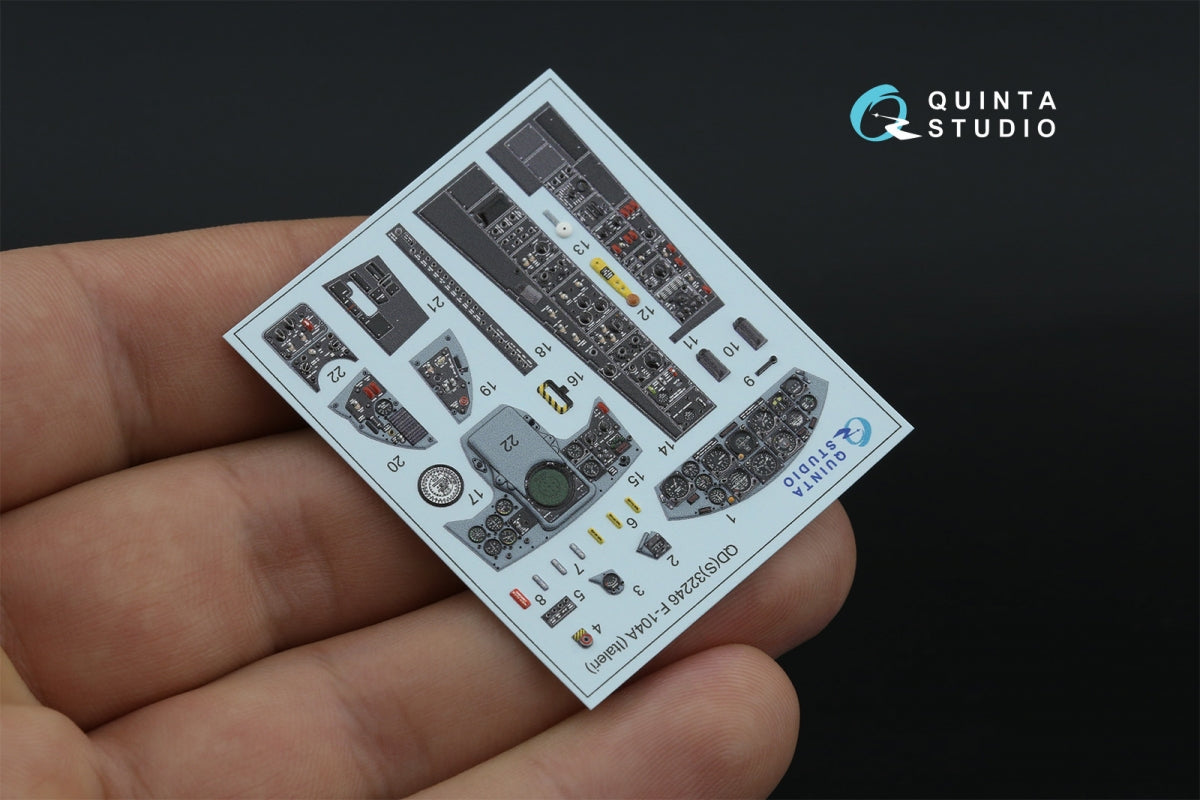 Intérieur imprimé en 3D et coloré sur papier décalcomanie Quinta Studio QDS-32246 F-104A (Italeri) (Petite version) 1/32 – image 4