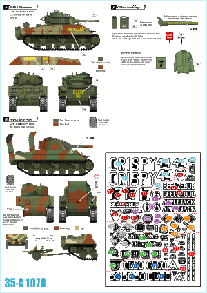 Star Decals 35-C1078 Char d&amp;#39;assaut M4A3 et char lance-flammes 1/35 – image 2