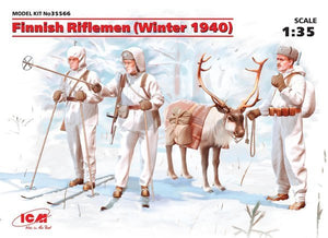 ICM 35566 Fusiliers finlandais (Hiver 1940) (4 figurines - 3 fusiliers, 1 renne)