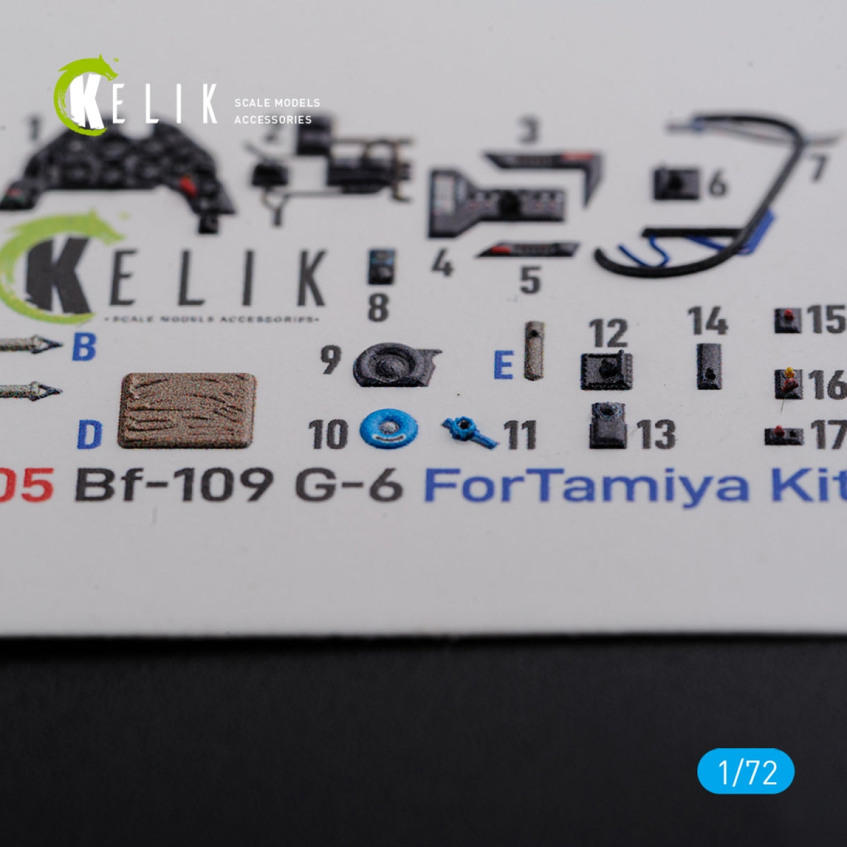 Décalcomanies 3D intérieures KELIK K72105 BF109 G-6 pour maquette Tamiya au 1/72 – immagine 7