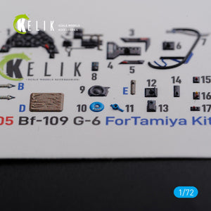Décalcomanies 3D intérieures KELIK K72105 BF109 G-6 pour maquette Tamiya au 1/72 – immagine 7