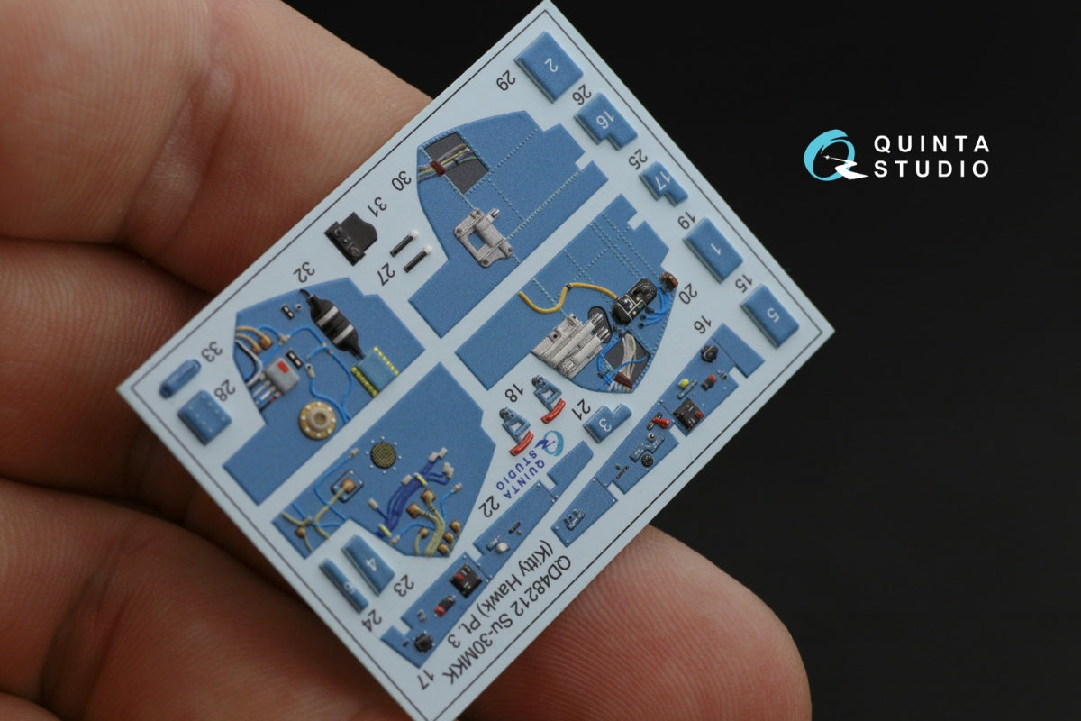 Intérieur imprimé en 3D et coloré sur papier décalcomanie Quinta Studio QD48212 Su-30MKK (KittyHawk) 1/48 – image 7