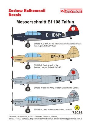 Techmod 72036 - Messerschmitt Bf 108 Taifun 1/72 – immagine 2