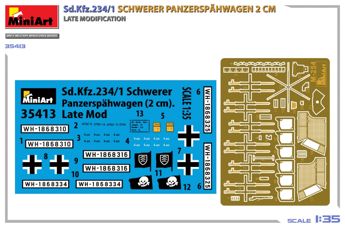 MiniArt 35413 Sd.Kfz.234/1 Schwerer Panzerspähwagen (2 cm). Mod tardif 1/35 – Bild 2