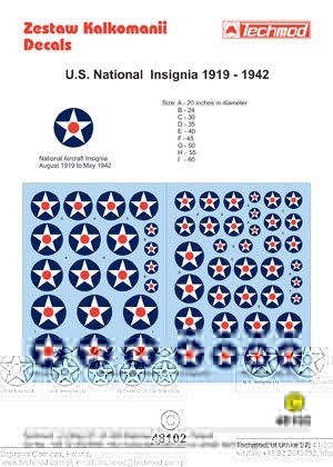 Techmod 48102 - Insignes nationaux américains 1919-1942 (1/48) – image 3