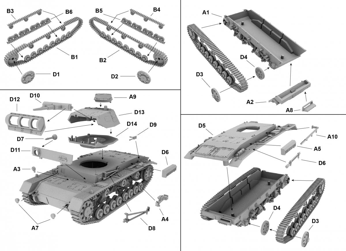 Premier à combattre le PL073 Panzerkampfwagen III Ausf. D. Char moyen allemand 1/72 – Bild 3