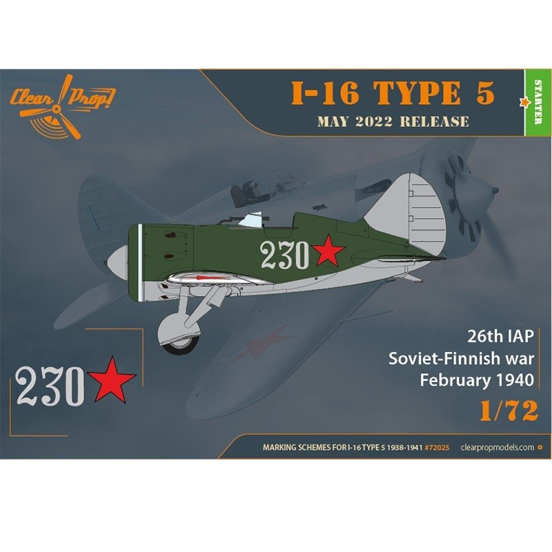 Clear Prop! CP72025 I-16 Type 5 (1938-1941) KIT DE DÉMARRAGE 1/72 – immagine 8