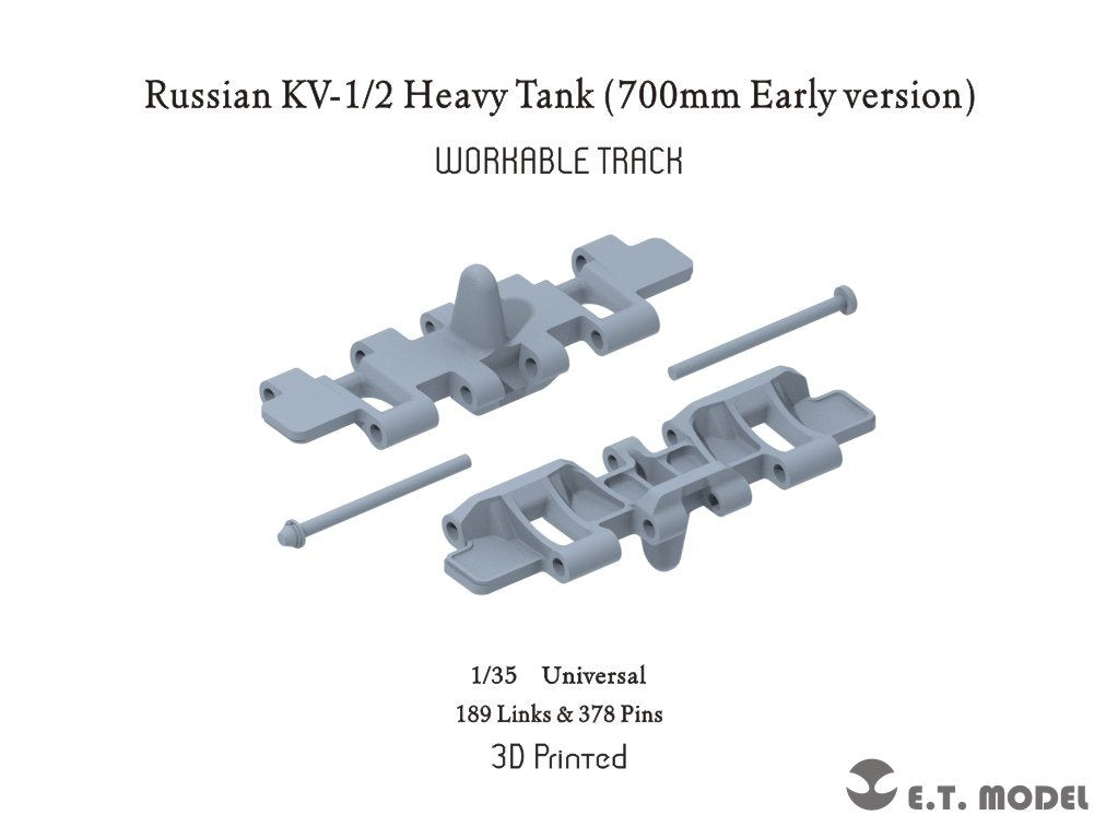 Maquette ET P35-050 Char lourd russe KV-1/2, version initiale, chenilles fonctionnelles (impression 3D), échelle 1/35
