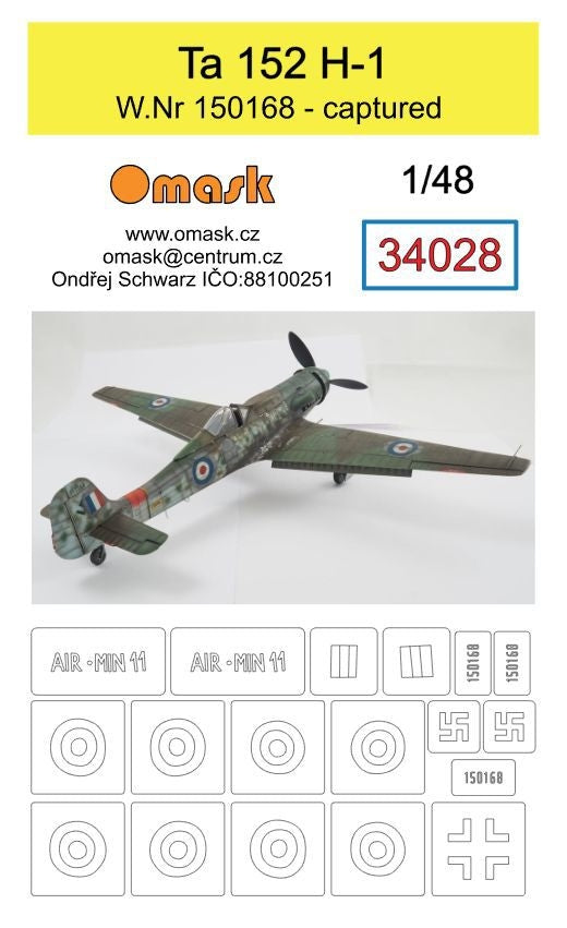 Omask 34028 Ta 152 H-1 W.Nr. 150168 - capturé le 1/48
