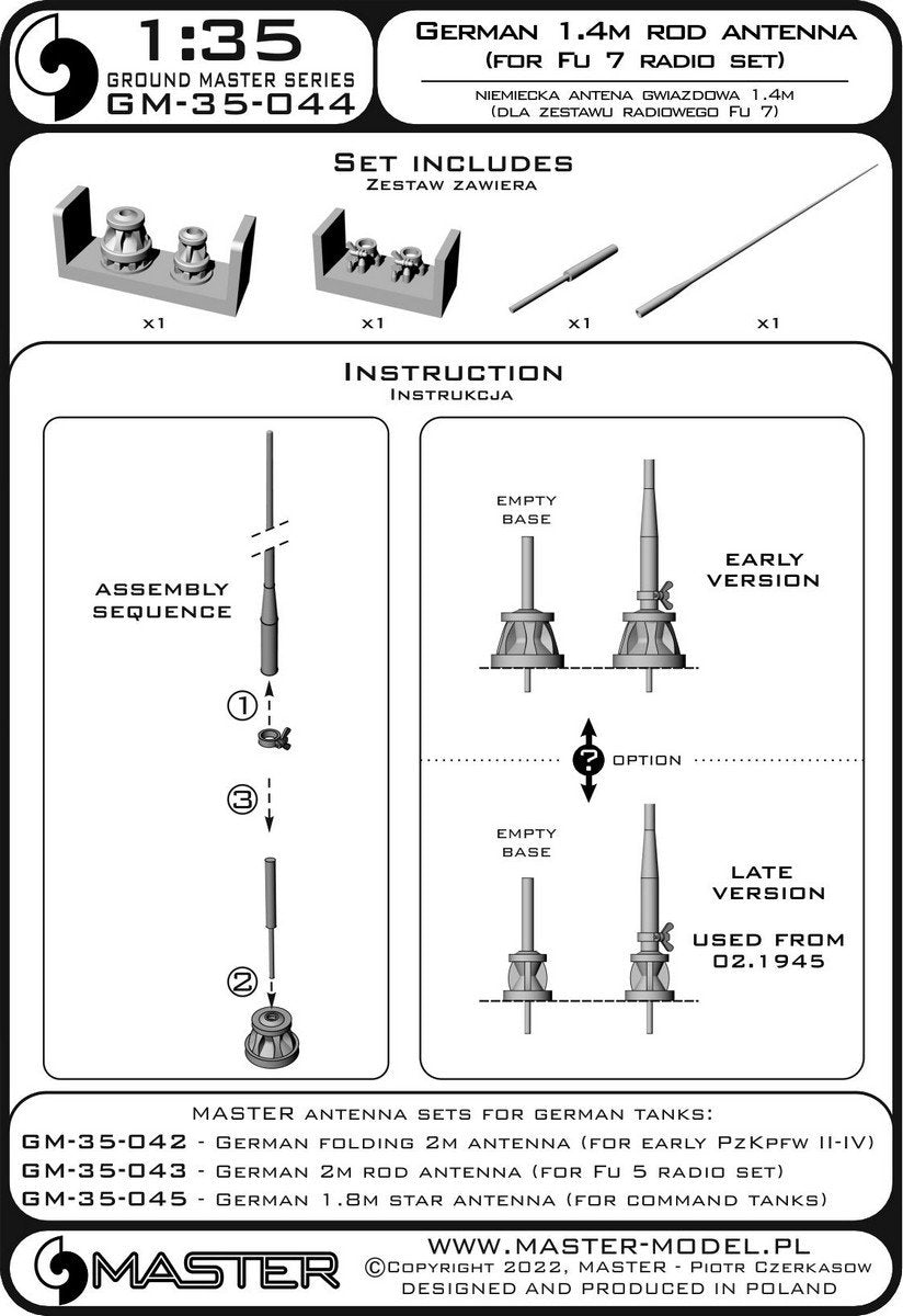Master GM-35-044 German WWII 1.4m rod antenna (for Fu 7 radio set) (1pc) 1/35 – image 7