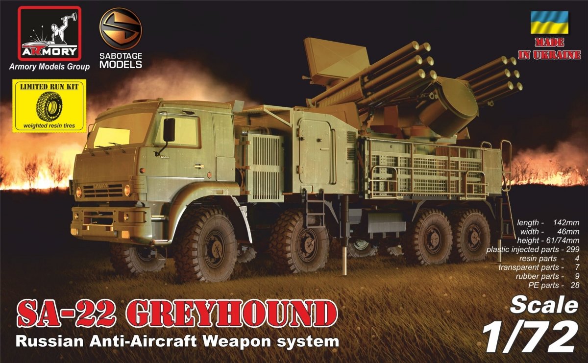 Armory Models 72401-R ZPRK 96K6 « Pantsir-C1 » (SA-22 Greyhound), système d'arme antiaérienne russe, échelle 1/72