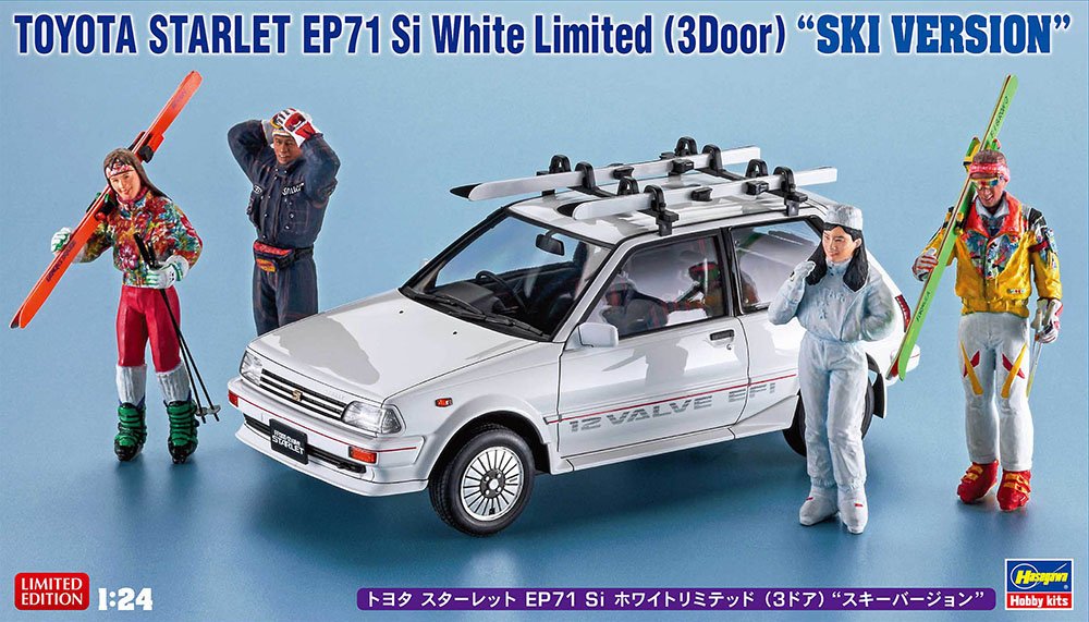 Hasegawa 20610 Toyota Starlet EP71 Si Blanche Limited (3 portes) Version Ski 1/24