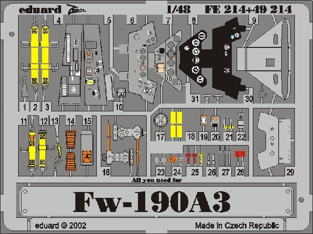 Maquette Eduard FE214 Fw 190A-3 au 1/48 Tamiya