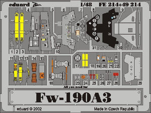 Maquette Eduard FE214 Fw 190A-3 au 1/48 Tamiya