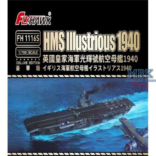 Maquette FlyHawk FH1116S HMS Illustrious 1940 Édition Deluxe 1/700