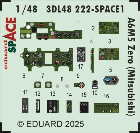 Eduard 3DL48222 A6M5 Zero (Mitsubishi) SPACE EDUARD 1/48 – immagine 3