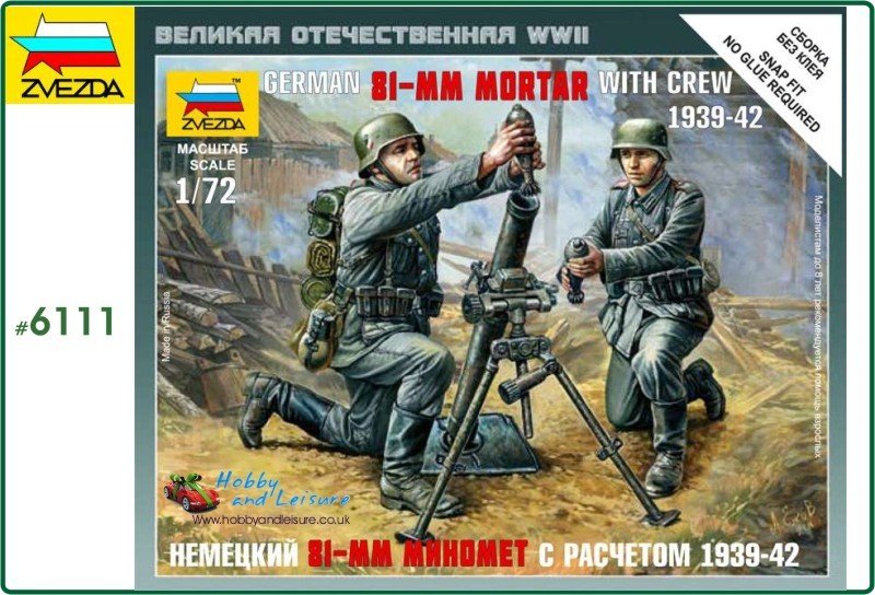Mortier allemand de 81 mm Zvezda 6111 avec équipage (1/72)
