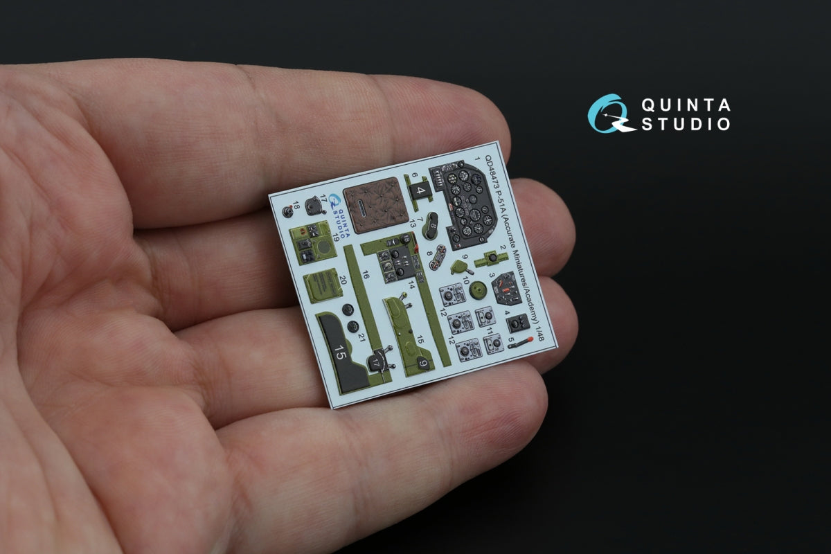 Intérieur coloré imprimé en 3D sur papier décalcomanie Quinta Studio QD48473 P-51A (Accurate Miniatures/Academy) 1/48 – immagine 7