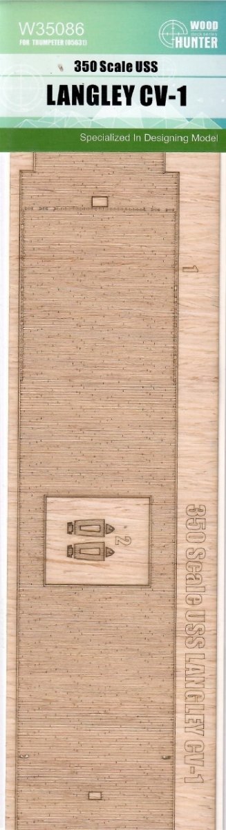 Maquette en bois Wood Hunter W35086 USS Langley CV-1 pour Trumpeter 05631 au 1/350