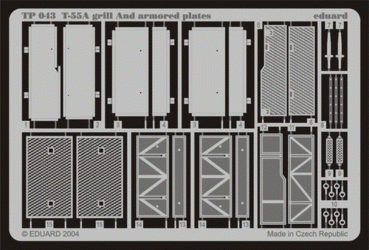 Grille et plaques de blindage Eduard TP043 T-55A au 1/35 Tamiya