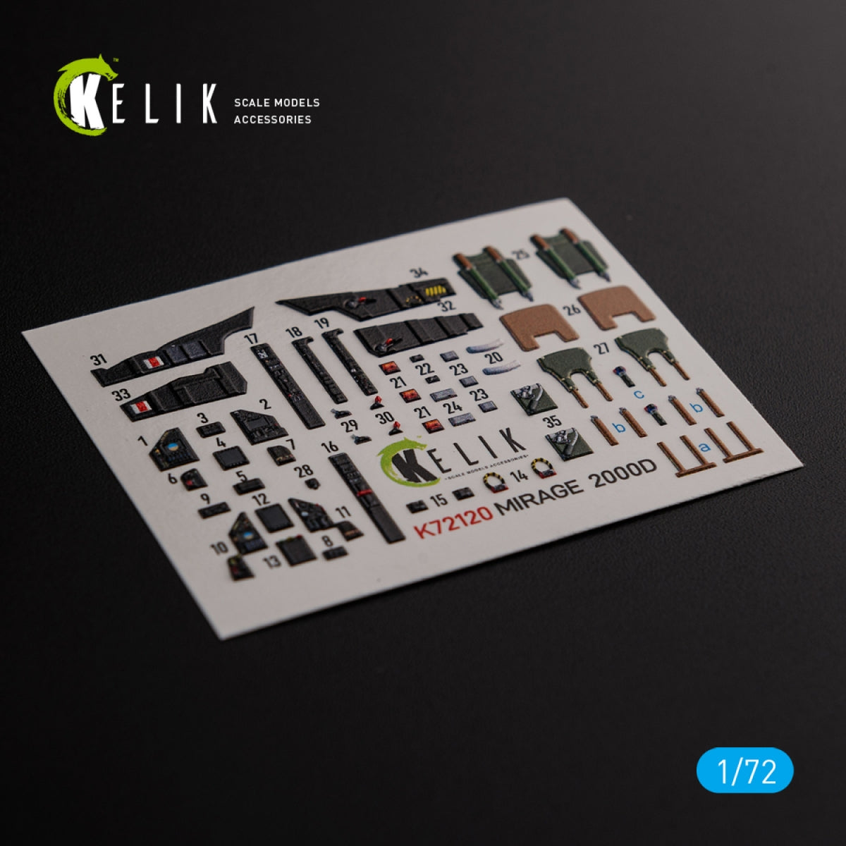 KELIK K72120 Mirage 2000D stickers 3D intérieur pour modèle Svit kit 1/72 