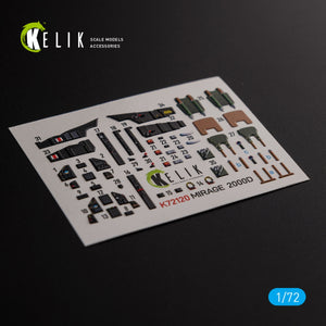 KELIK K72120 Mirage 2000D stickers 3D intérieur pour modèle Svit kit 1/72