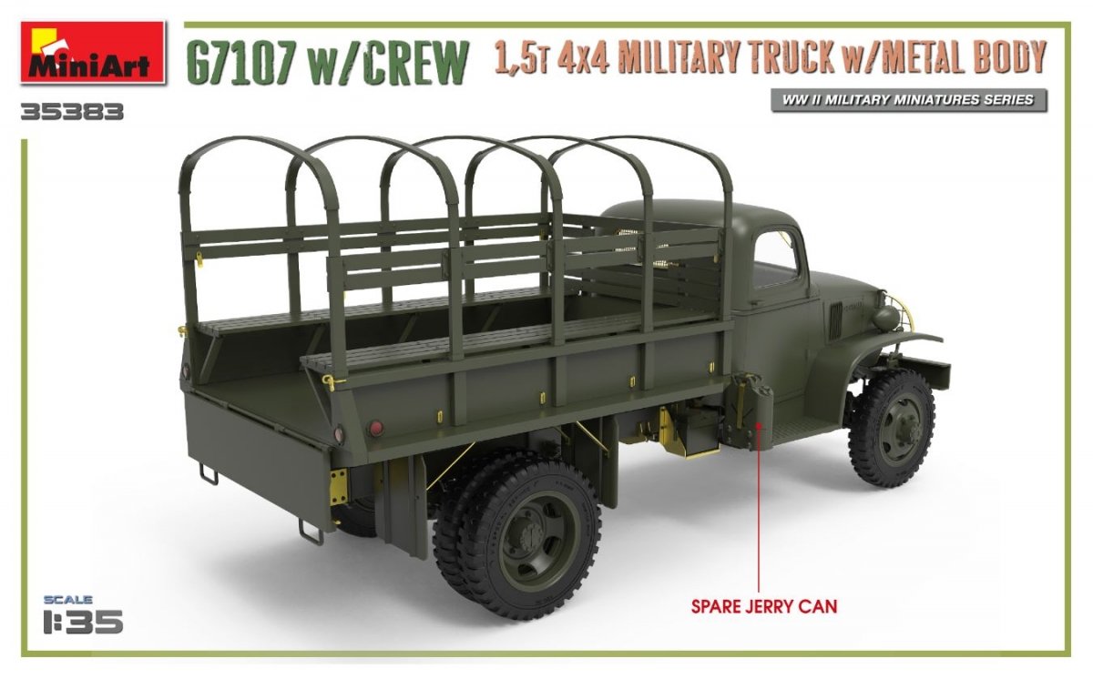 MiniArt 35383 G7107 avec équipage, camion cargo 4x4 de 1,5 t avec carrosserie métallique, échelle 1/35 – image 6