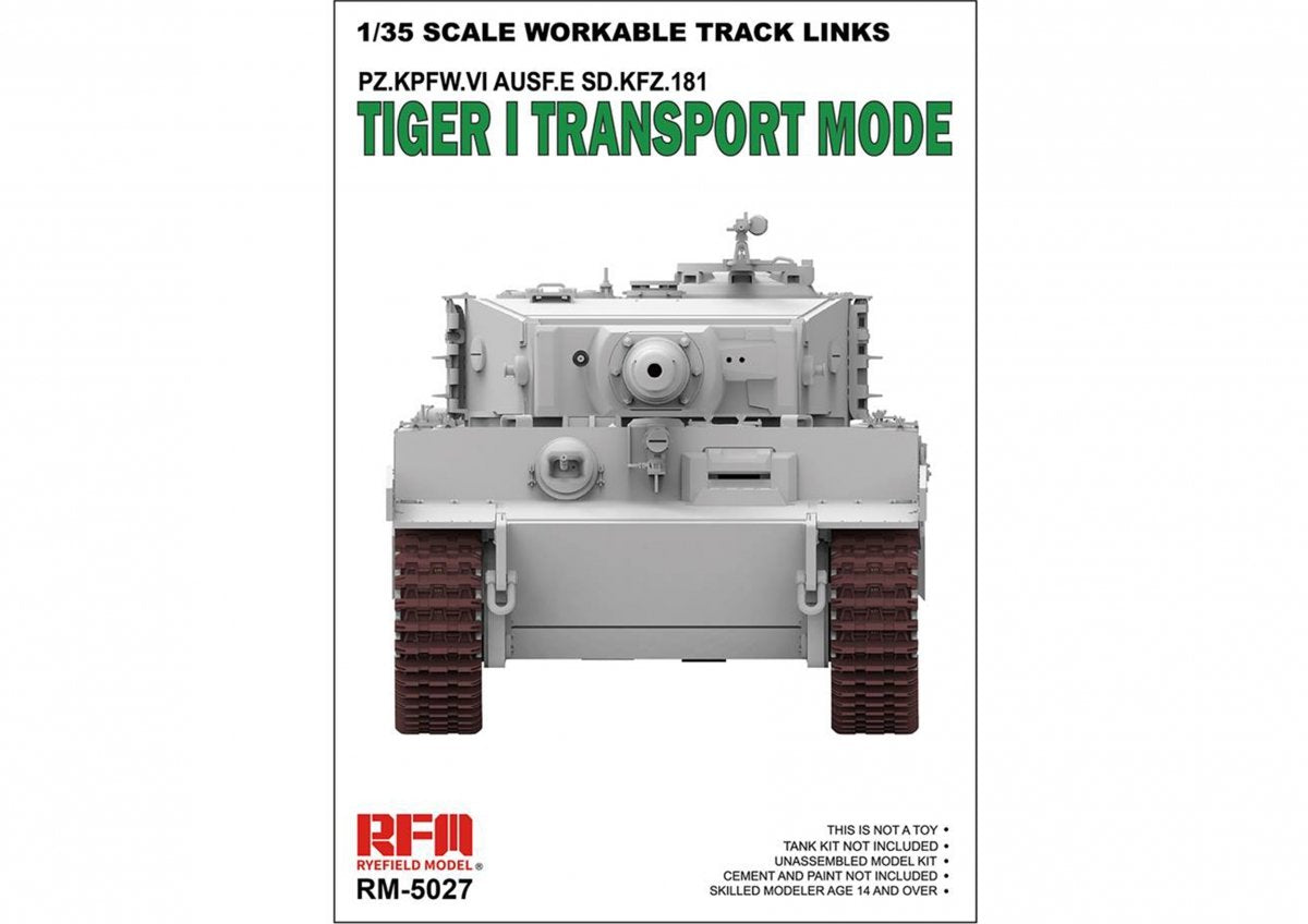 Rye Field Modèle 5027 TIGER I MODE TRANSPORT CHENILLES FONCTIONNELLES 1/35