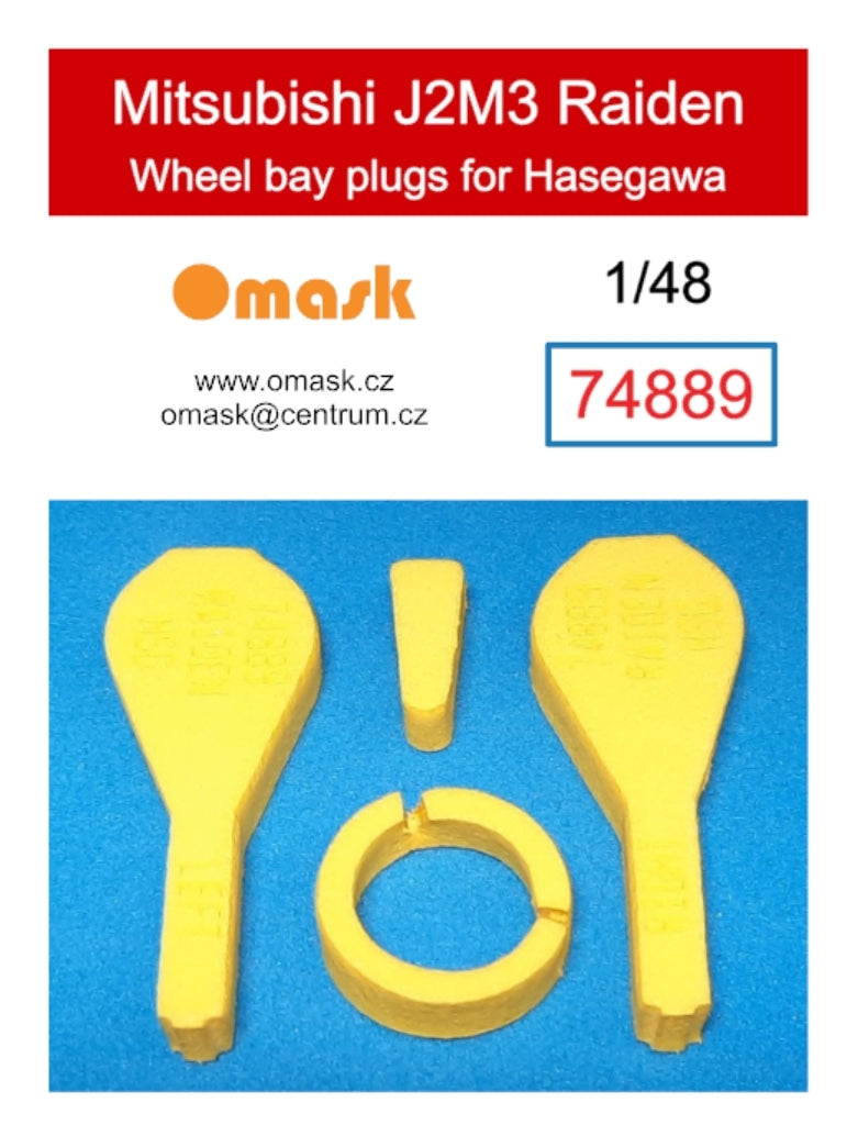 Omask 74889 Bouchons de passage de roue Mitsubishi J2M3 Raiden (pour Hasegawa) 1/48