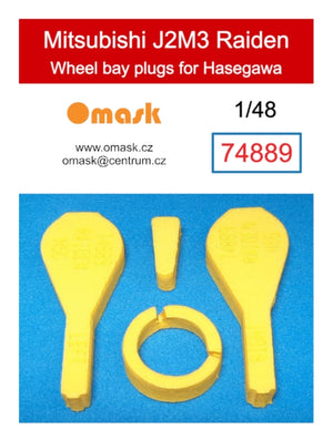 Omask 74889 Bouchons de passage de roue Mitsubishi J2M3 Raiden (pour Hasegawa) 1/48