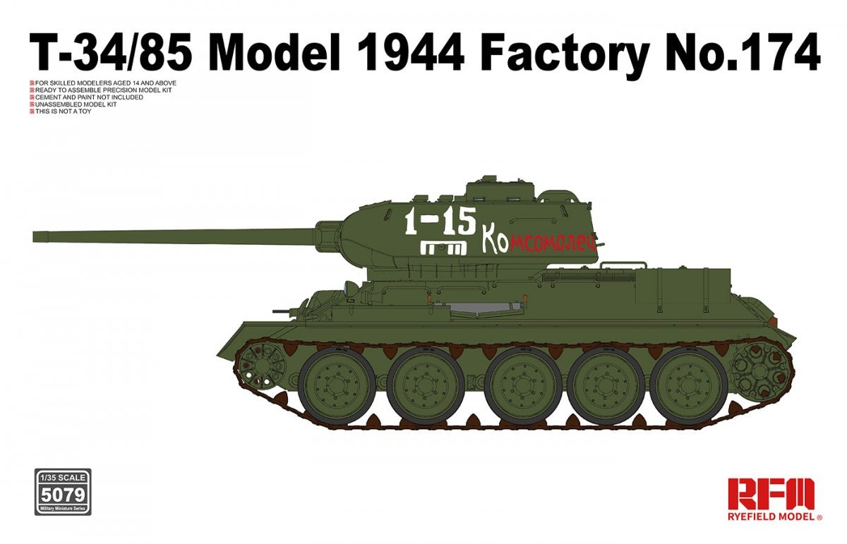 Rye Field Modèle 5079 T-34/85 Modèle 1944 N° d'usine 174 1/35