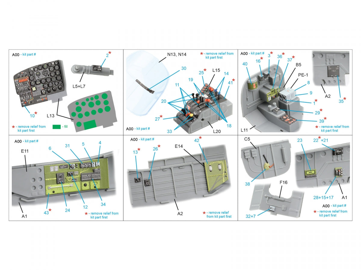 Intérieur imprimé en 3D et coloré sur papier décalcomanie Quinta Studio QDS-32250 A-26C Invader (Hobby Boss) (avec pièces en résine imprimées en 3D) 1/32  – image 11
